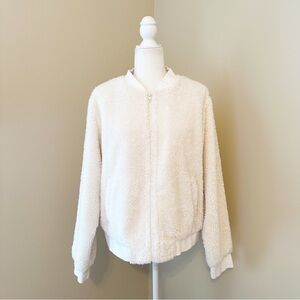 J. Crew Mercantile Sherpa Bomber Jacket Ivory - Size XL